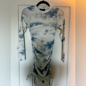 Lioness military minds long sleeve mini dress blue/white